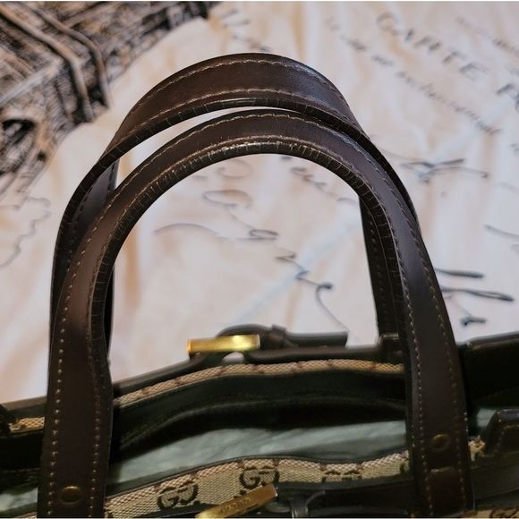 Gucci GG Canvas Large Tote Bag with Leather Trim – Brown - Picture 15 of 15